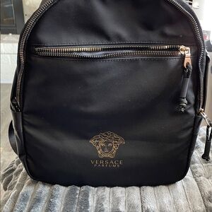 Versace Parfums Black and Gold Backpack NWOT